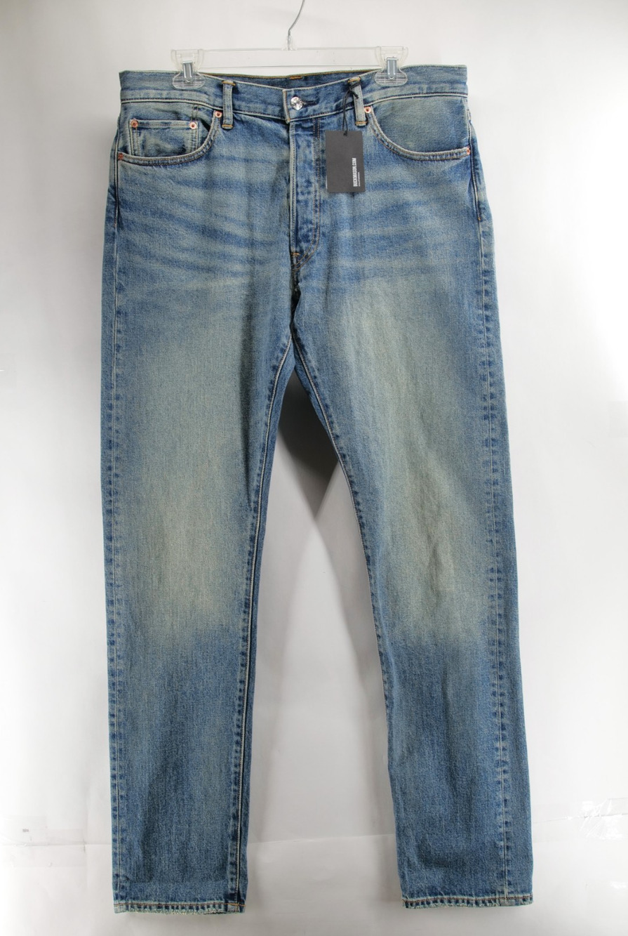 Buck Mason NWT Maverick Slim Jeans Mens 34x34 Japanese Denim Light Wash Blue